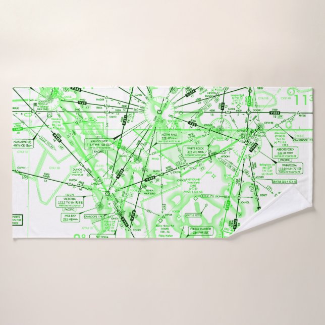 Aviation Chart  Bath Towel (Bath Towel)