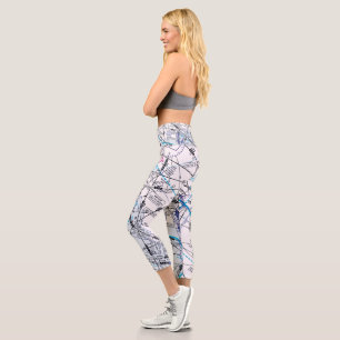 Aviation Chart Capri Leggings