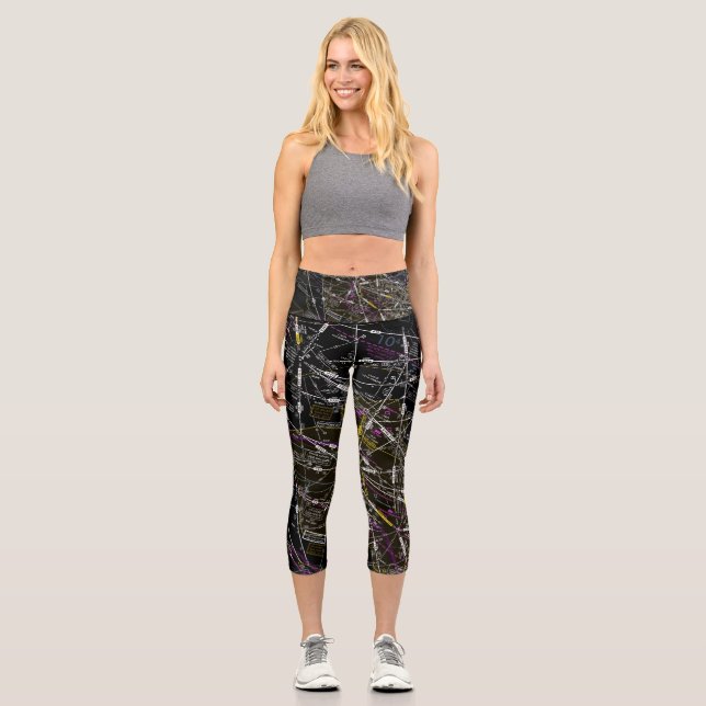 Aviation chart capri leggings (Front)