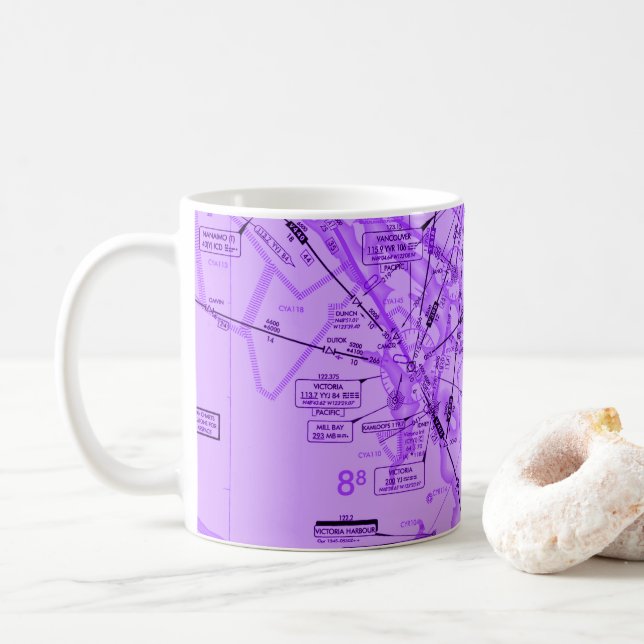 Aviation Chart coffee mug (With Donut)