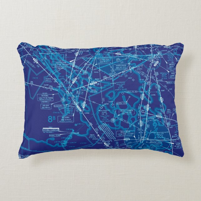 Aviation Chart Decorative Cushion (Front)