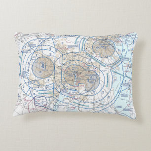 Aviation Chart Decorative Cushion