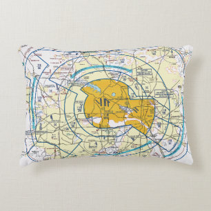 Aviation Chart Decorative Cushion