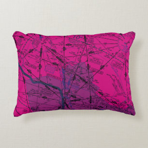 Aviation Chart Decorative Cushion