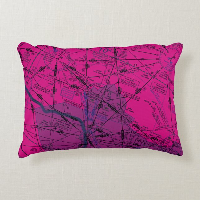 Aviation Chart Decorative Cushion (Front)