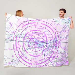 Aviation chart fleece blanket
