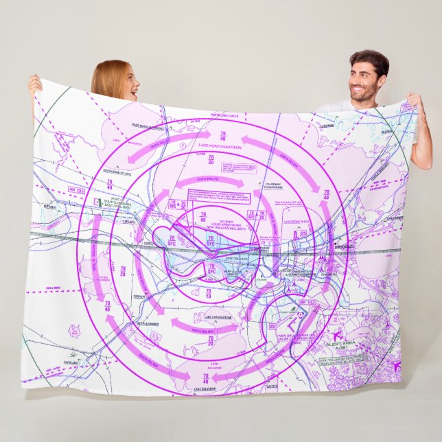 Aviation chart fleece blanket (In Situ)