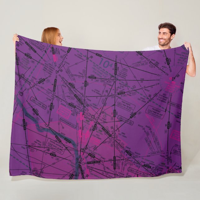 Aviation chart fleece blanket (In Situ)