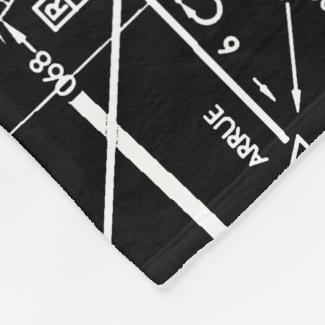 Aviation Chart Fleece Blanket (Corner)