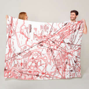 Aviation chart fleece blanket