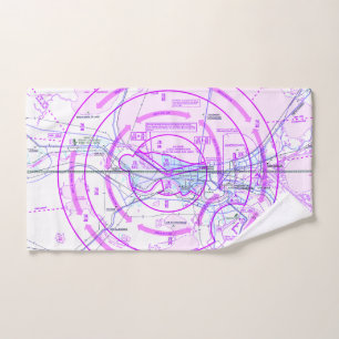 Aviation chart hand towel