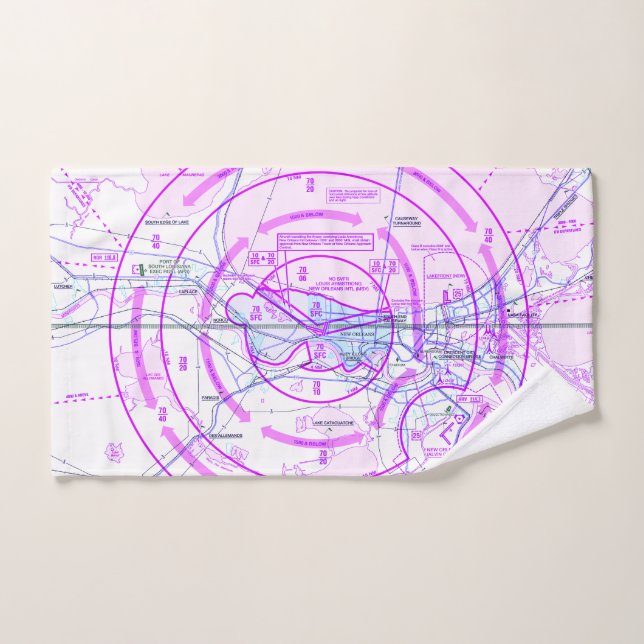 Aviation chart hand towel (Hand Towel)