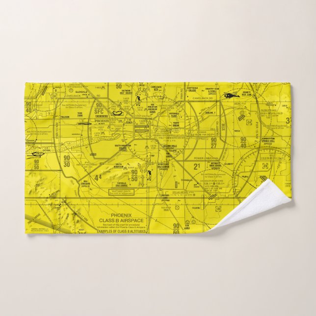 Aviation Chart Hand Towel (Hand Towel)