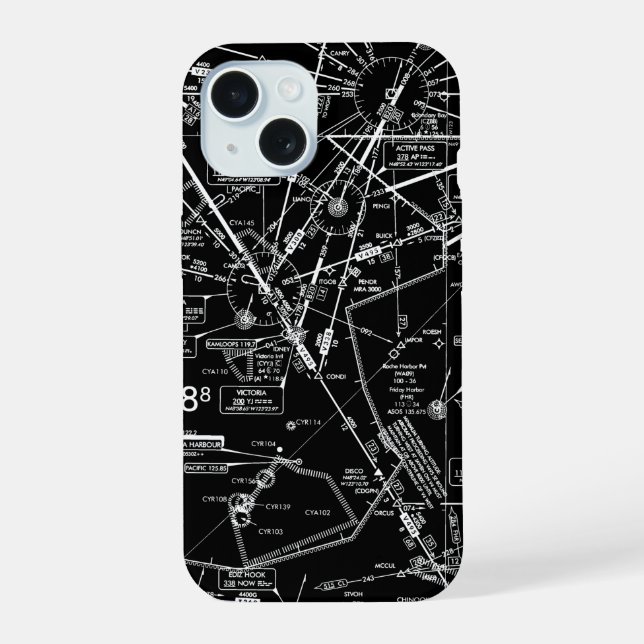 Aviation Chart iPhone 15 Case (Back)