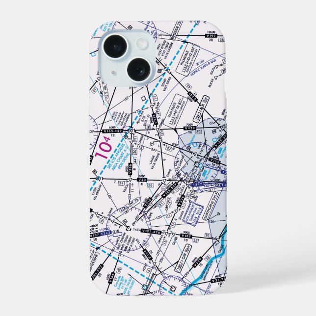 Aviation Chart iPhone 15 Case (Back)