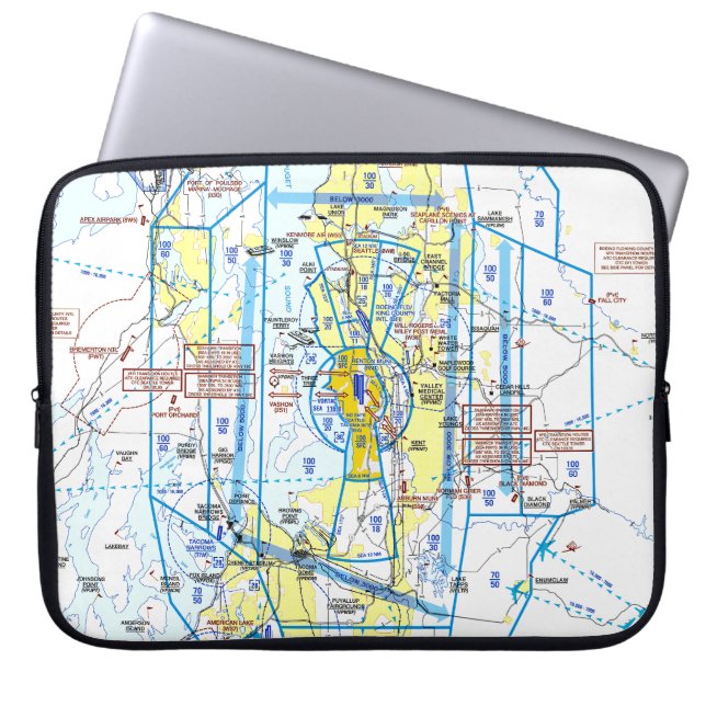 Aviation Chart Laptop Sleeve (Front)
