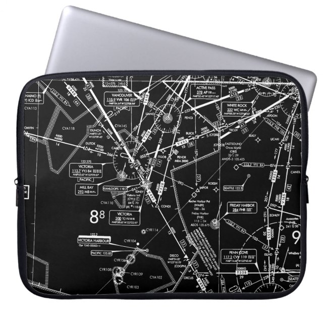 Aviation Chart Laptop Sleeve (Front)