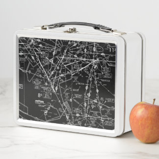 Aviation Chart Metal Lunch Box