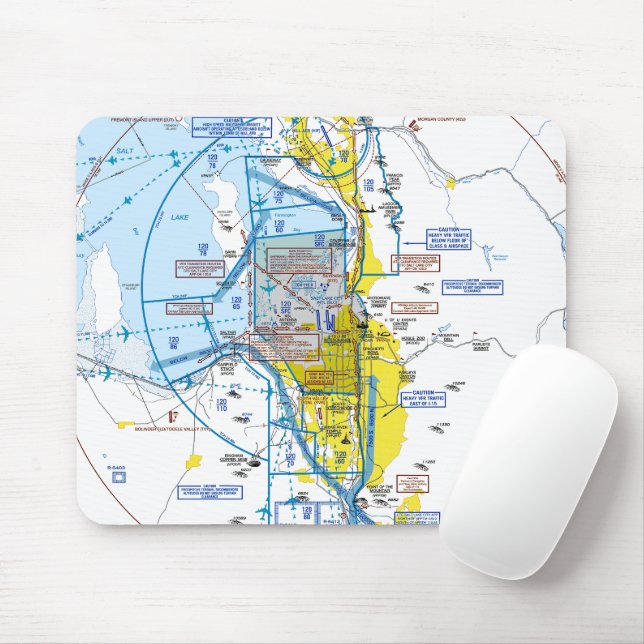 Aviation Chart Mouse Pad (With Mouse)