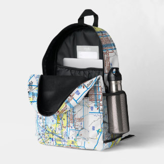 Aviation Chart Printed Backpack
