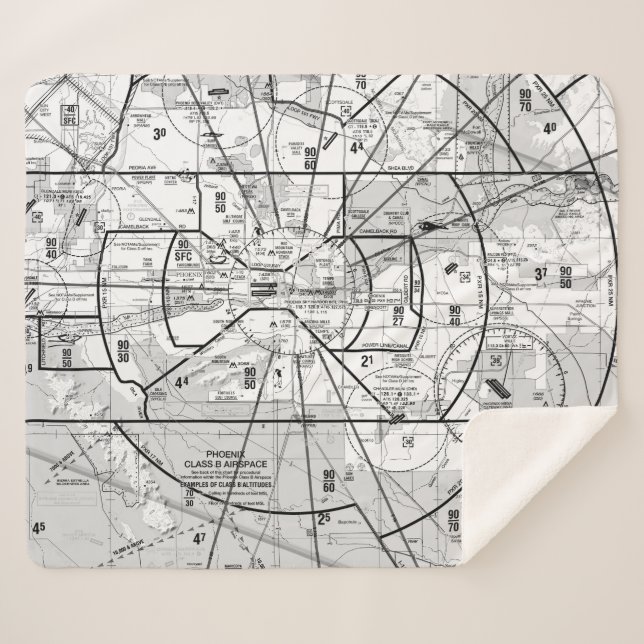Aviation Chart Sherpa Blanket (Front (Horizontal))