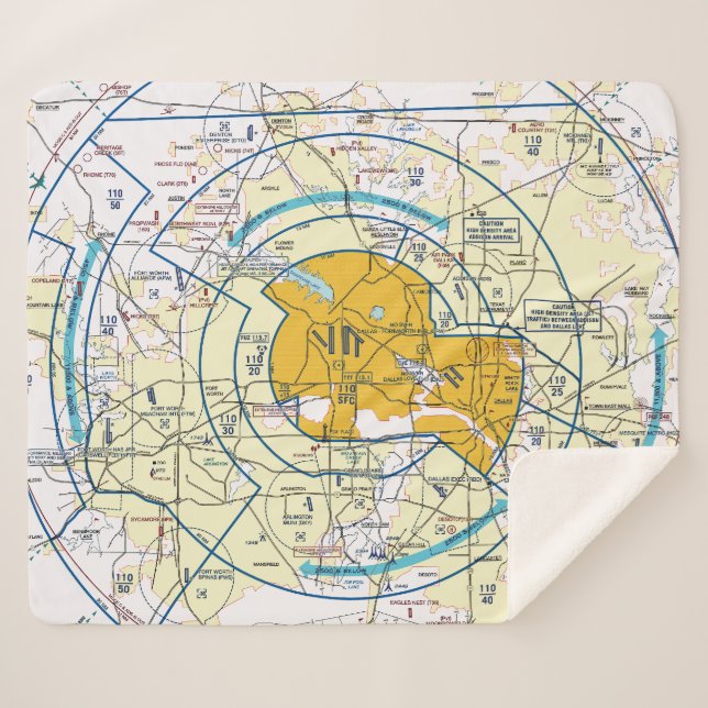 Aviation Chart Sherpa Blanket (Front (Horizontal))