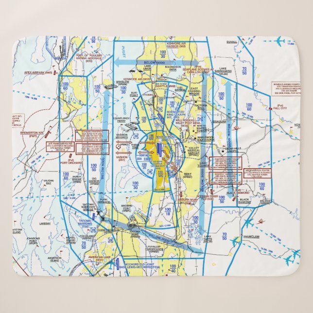Aviation Chart Sherpa Blanket (Front (Horizontal))