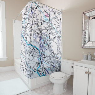 Aviation Chart Shower Curtain