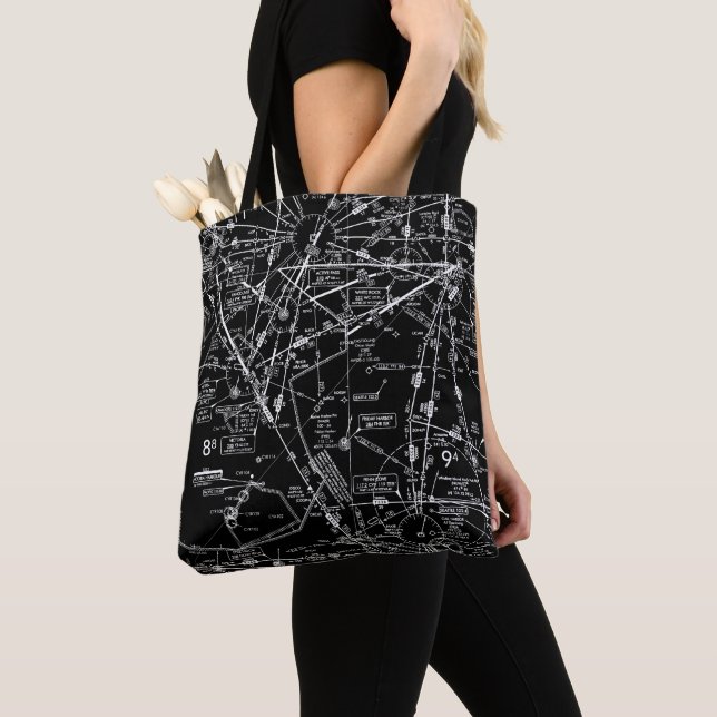 Aviation Chart Tote Bag (Close Up)