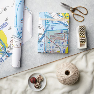 Aviation Chart Wrapping Paper