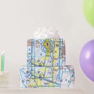 Aviation Chart Wrapping Paper