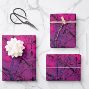 Aviation Chart Wrapping Paper Sheet