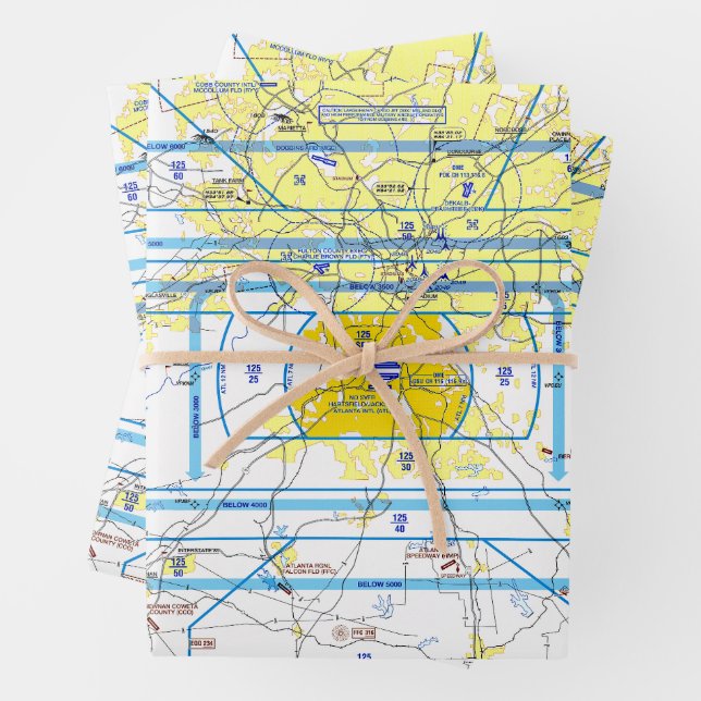 Aviation Chart Wrapping Paper Sheet (In situ)