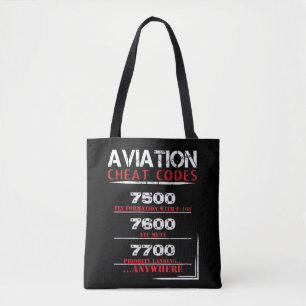 Aviation cheat codes - Funny Tshirt for pilots Tote Bag