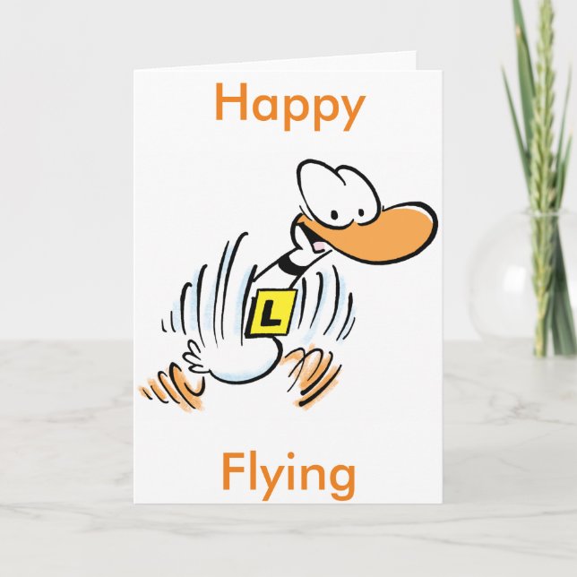 Aviation Duck Cartoon Greeting Card (Front)