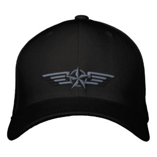 Aviation Embroidered Star Badge Pilot Wings Hat
