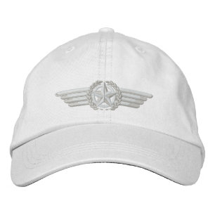 Aviation Embroidered Star Laurels Pilot Wings Hat