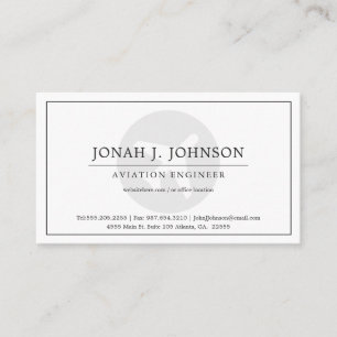 Aviation Engineer Minimal Style BW Business Card