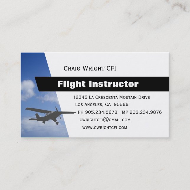 Aviation Flight Instructor Appointment Card (Front)