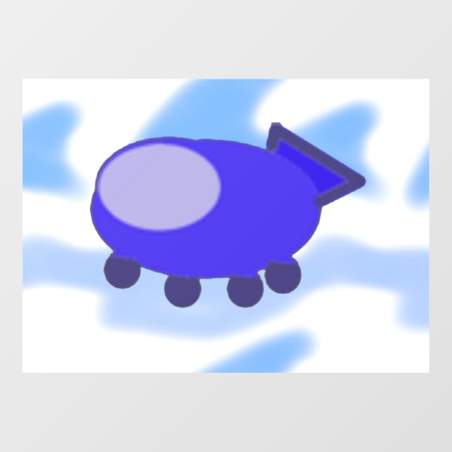 Aviation Flying Blue Spaceship Blue Sky  (Sheet)