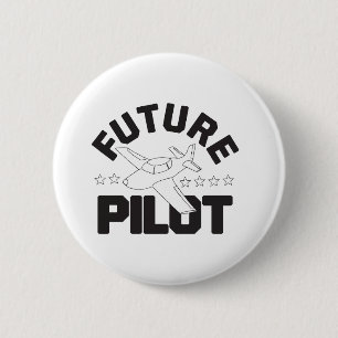 Aviation for Kids Flying High Future Pilots 6 Cm Round Badge