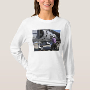 Aviation fuel technician attaches a fuel line T-Shirt
