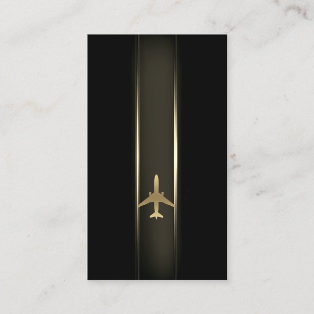 Aviation Gold Aeroplane Business Card (Front)