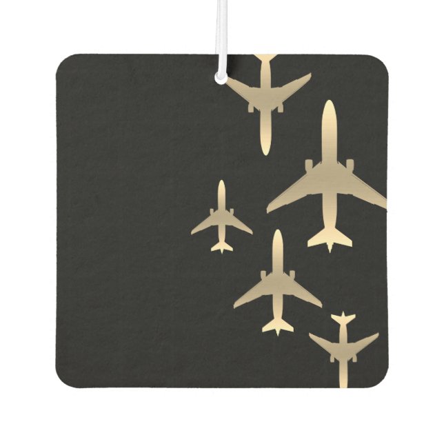Aviation Gold Aeroplanes Air Freshener (Front)