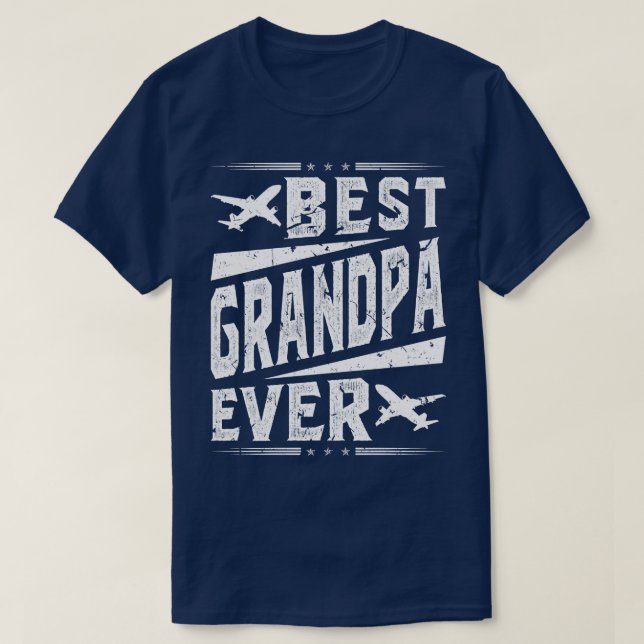 Aviation Grandpa Aeroplane Pilot T-Shirt (Design Front)