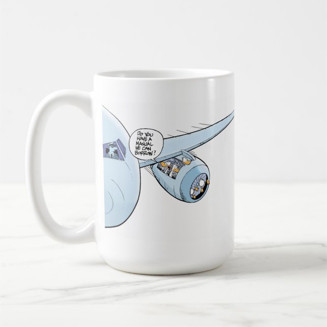 Aviation Humor Cartoon Coffee Mug (Left)