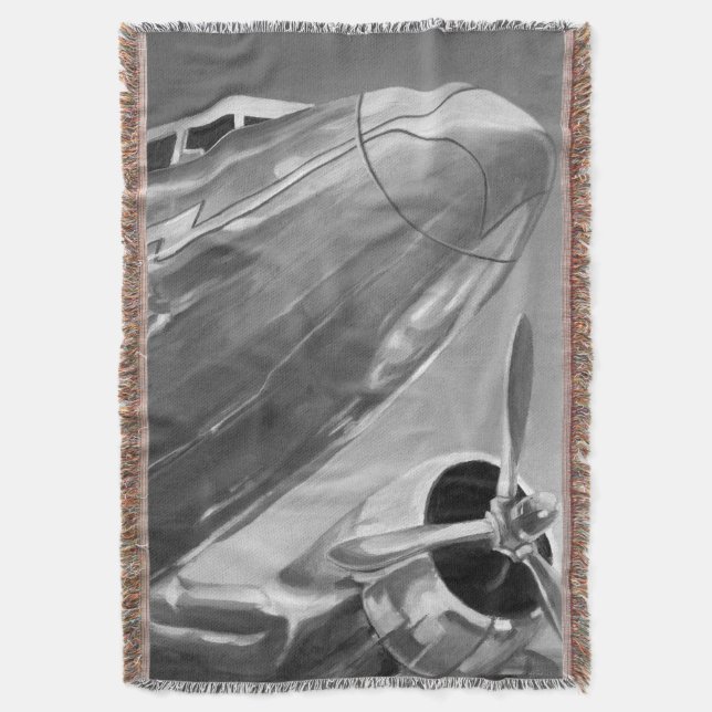 Aviation Icon: Up-Close View Throw Blanket (Front Vertical)