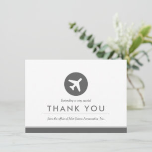 Aviation Industry Minimal Flat Thank You Card