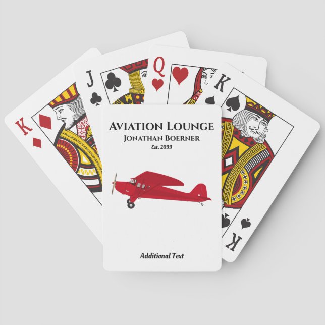 Aviation Lounge Vintage Aeroplane Playing Cards (Back)