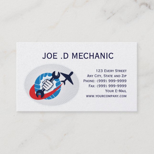 aviation maintenance mechanic business card (Front)
